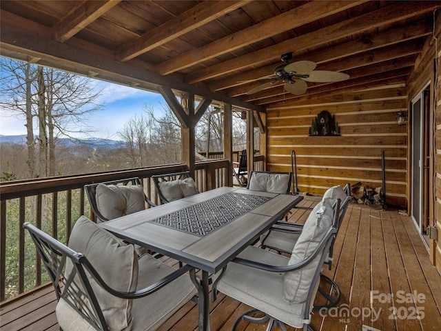 deck featuring ceiling fan