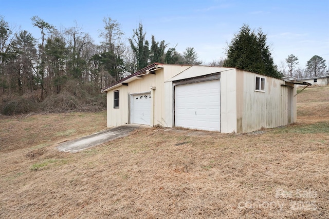 view of garage