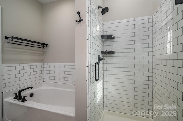 bathroom with plus walk in shower