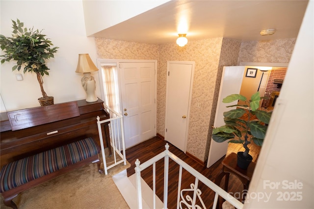 entrance foyer featuring hardwood / wood-style flooring