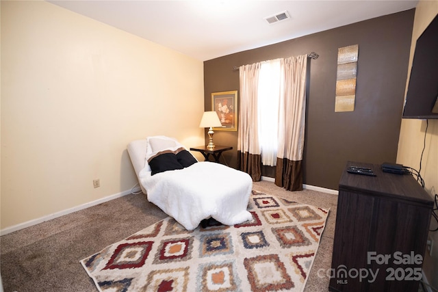 sitting room featuring carpet floors