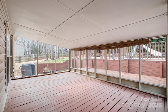 view of unfurnished sunroom