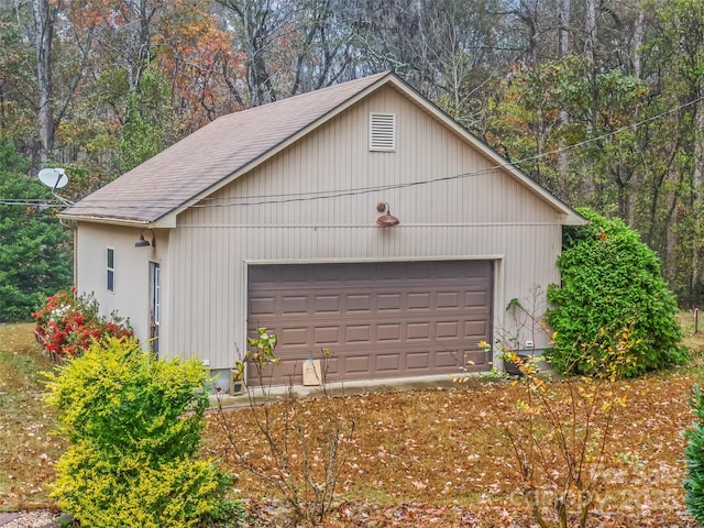 view of garage