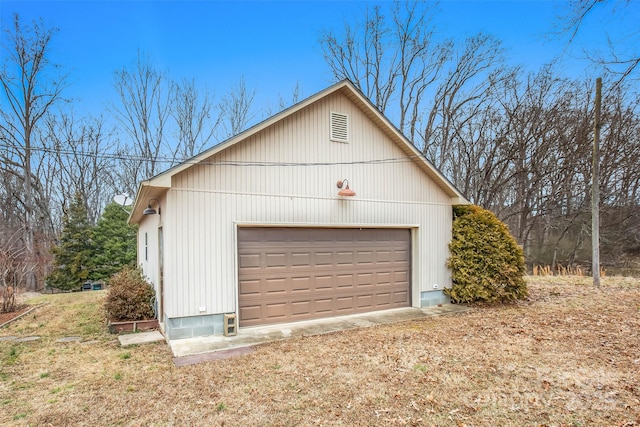 view of garage