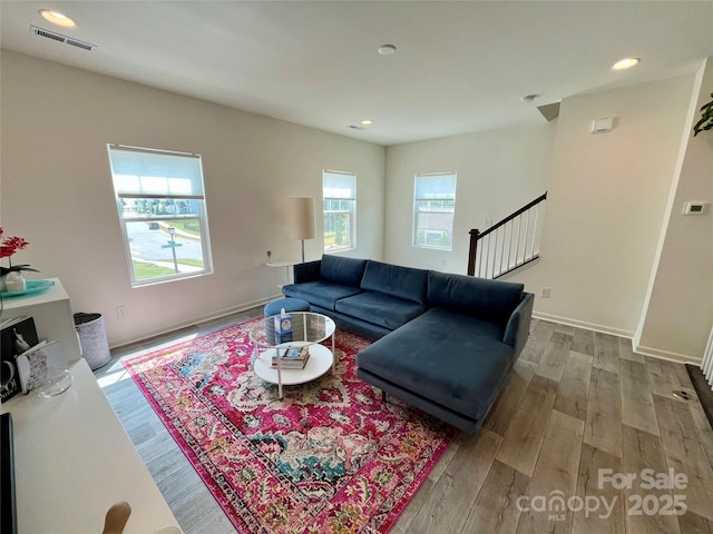 living room featuring hardwood / wood-style floors