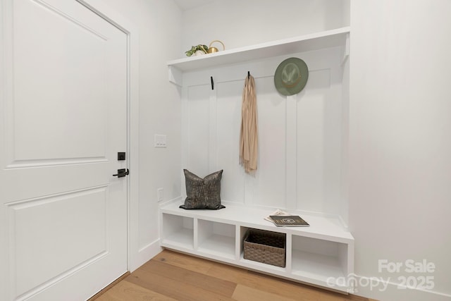 mudroom featuring hardwood / wood-style flooring