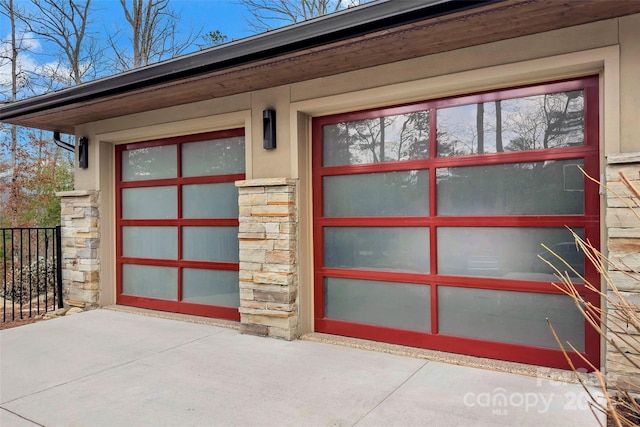 property entrance with a garage