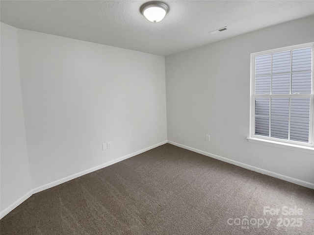 spare room with carpet floors and a textured ceiling