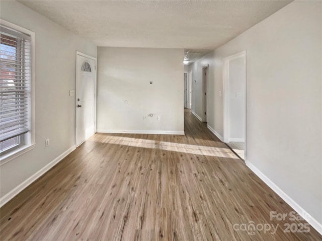 spare room with plenty of natural light and light hardwood / wood-style floors