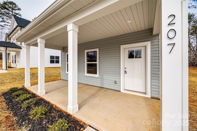 view of patio / terrace with a porch