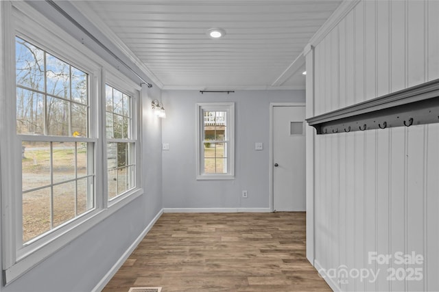 interior space with hardwood / wood-style flooring