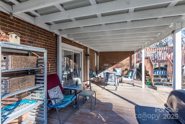 view of patio with a wooden deck