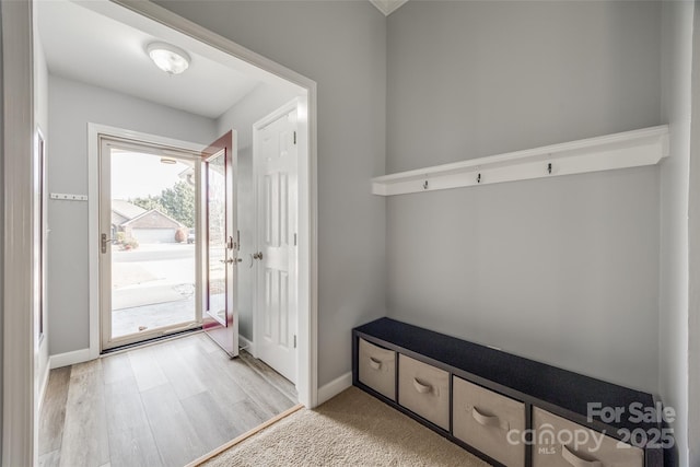 mudroom featuring light hardwood / wood-style floors