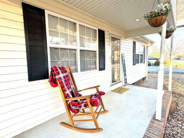 view of patio / terrace featuring covered porch