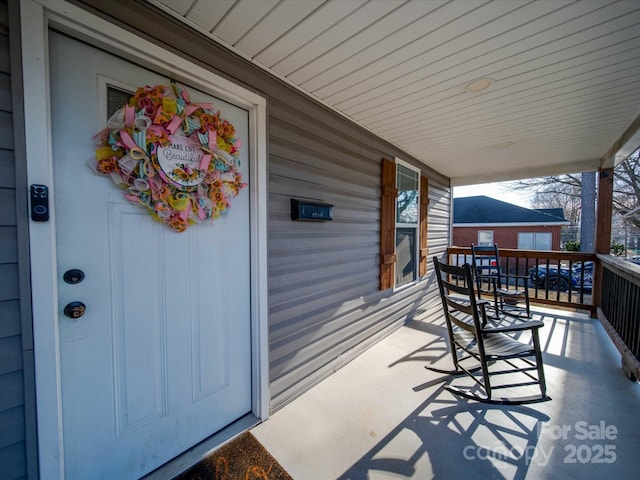 exterior space with covered porch