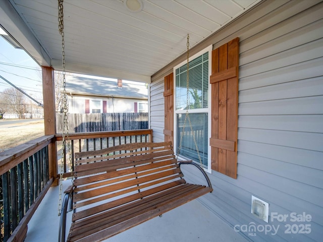 deck with a porch