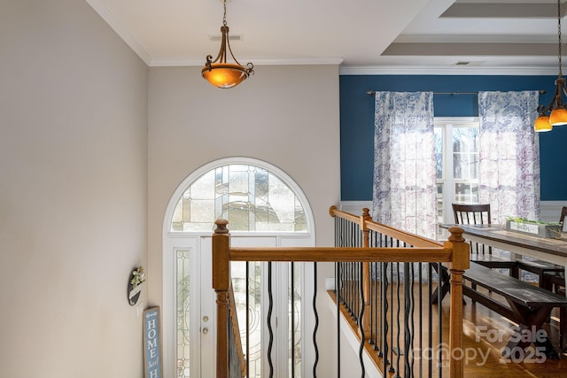 interior space featuring ornamental molding