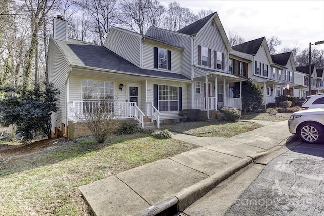 view of front of house with a front lawn