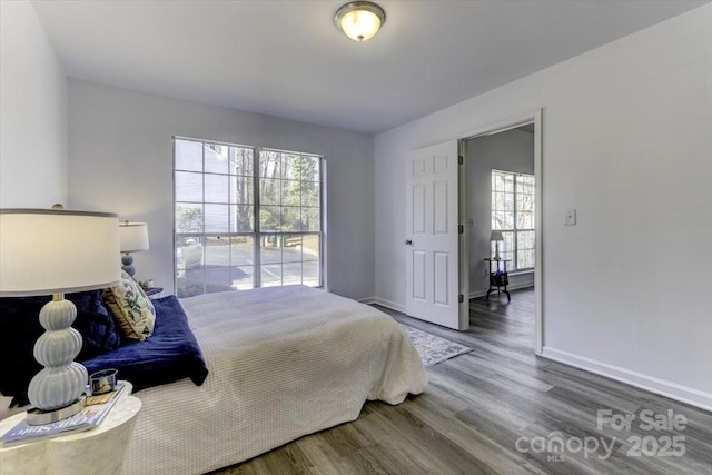 bedroom featuring hardwood / wood-style floors