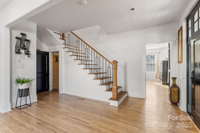 foyer featuring light hardwood / wood-style floors