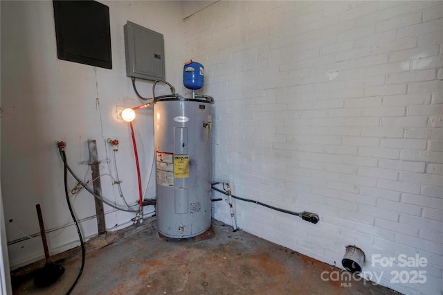 utilities with electric panel and electric water heater