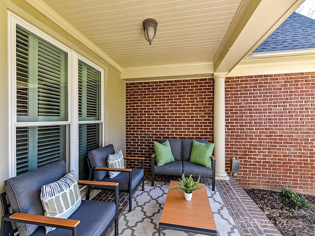 view of patio / terrace with an outdoor living space