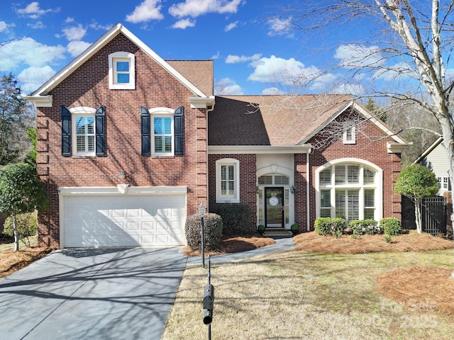 view of property with a garage