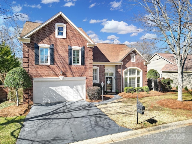 view of front property with a garage