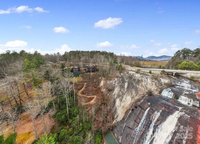 bird's eye view with a mountain view