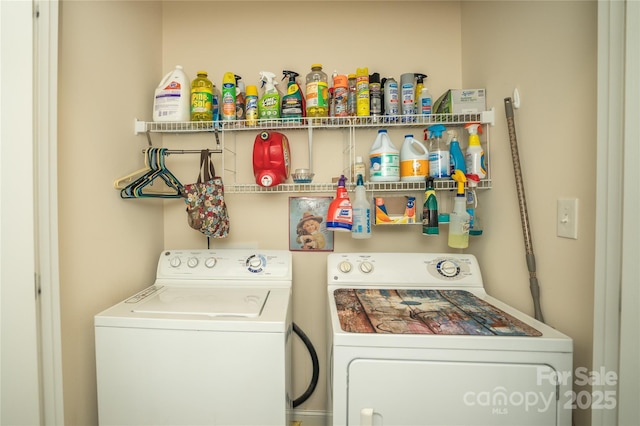 laundry area featuring washer and dryer