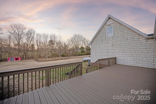 view of deck at dusk