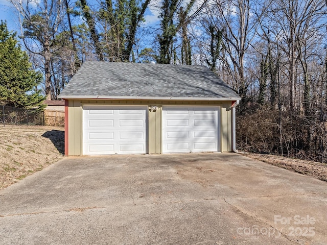 view of garage