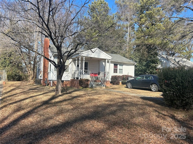 view of front of property with central air condition unit