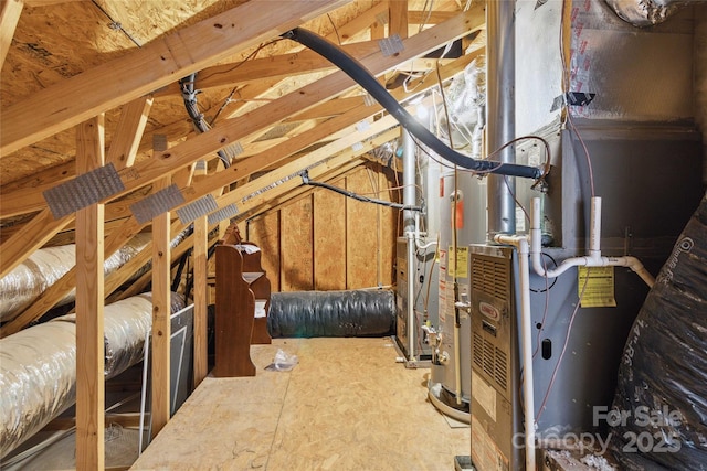 attic with heating unit