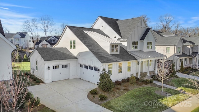 view of side of property with a garage