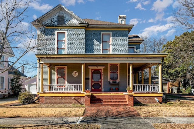 view of front of property with covered porch