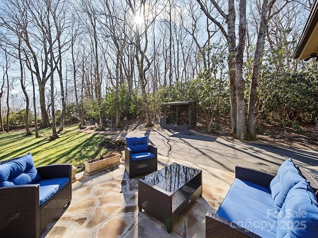 view of patio featuring outdoor lounge area