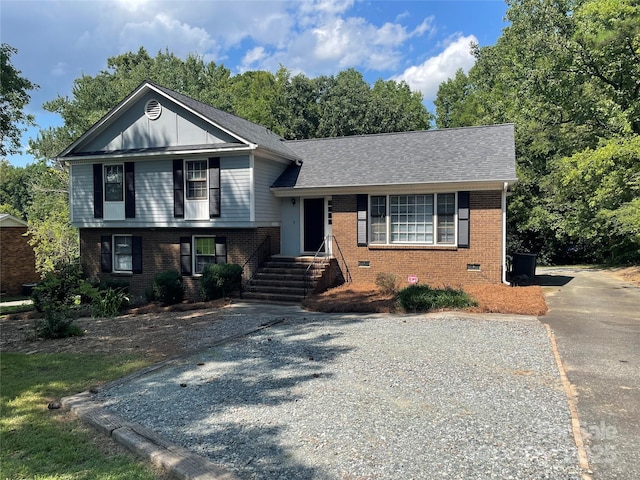 view of split level home