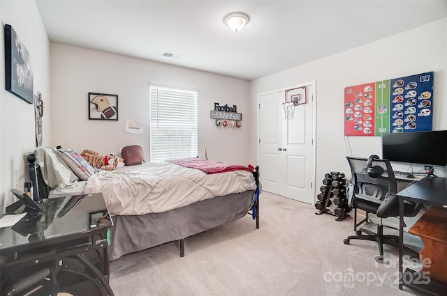 view of carpeted bedroom