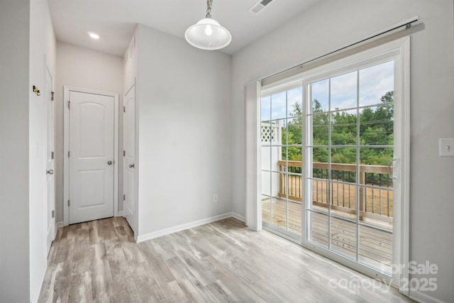 interior space featuring light hardwood / wood-style floors