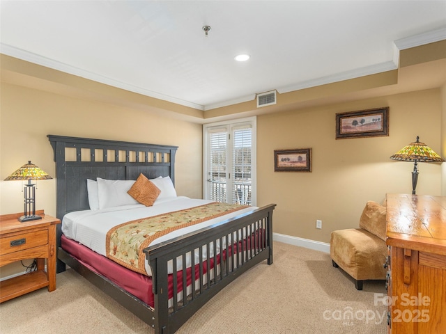 330 Bowling Park Rd, Asheville, NC 28803 - bedroom with crown molding and light carpet
