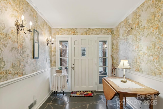 entrance foyer with crown molding