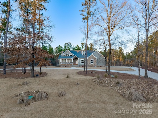 view of front of house featuring covered porch