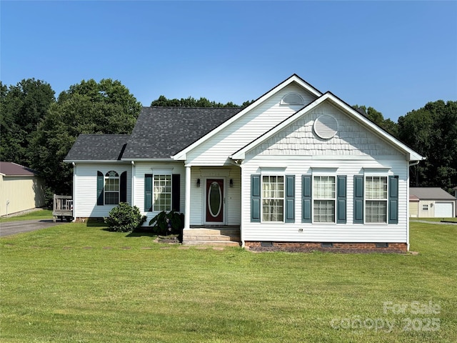 6328 W NC-10 Hwy, Hickory, NC 28602 - view of front of property featuring crawl space, a front yard, and roof with shingles