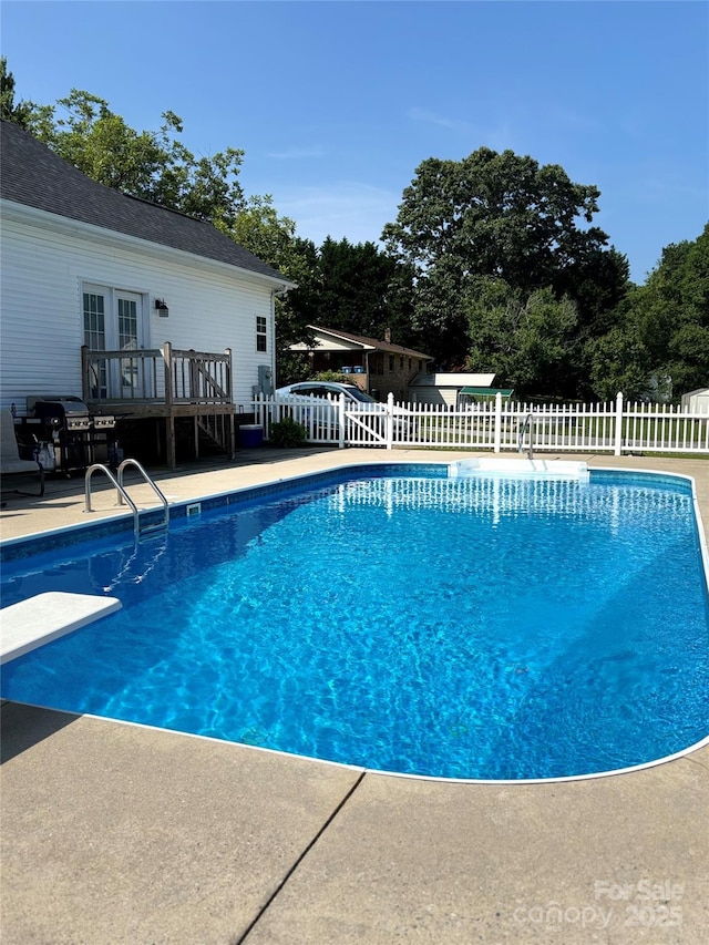 6328 W NC-10 Hwy, Hickory, NC 28602 - view of pool with a wooden deck, a diving board, and a grill