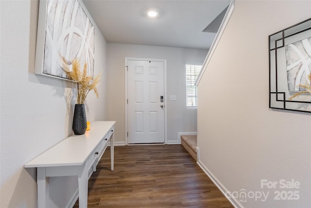 mudroom featuring dark hardwood / wood-style flooring