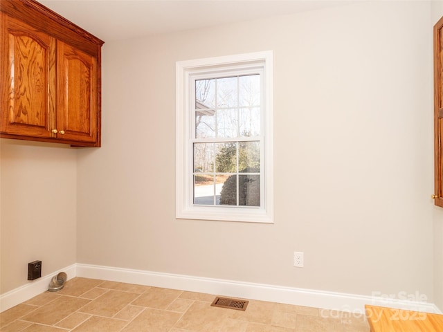 laundry area featuring cabinets