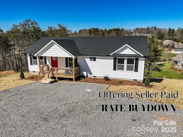 163 Wilson Farm Rd, Weaverville, NC 28787 - view of front of property with crawl space and a porch