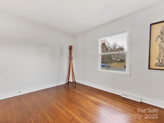 empty room featuring wood-type flooring