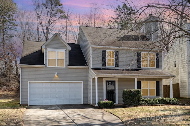 view of front of home featuring a garage